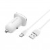Автомобільний зарядний пристрій BOROFONE BZ12 double port in-car charger set with Type-C White