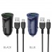 Автомобільний зарядний пристрій HOCO Z39 Farsighted dual port QC3.0 Car charger set(Type-C) Black