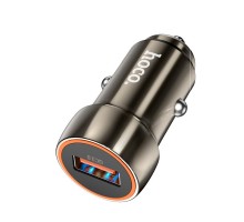 Автомобільний зарядний пристрій HOCO Z46 Blue shield single port QC3.0 car charger Metal Gray