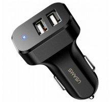 АЗП Usams US-CC087 C13 2.1A Dual USB Car Charger Black