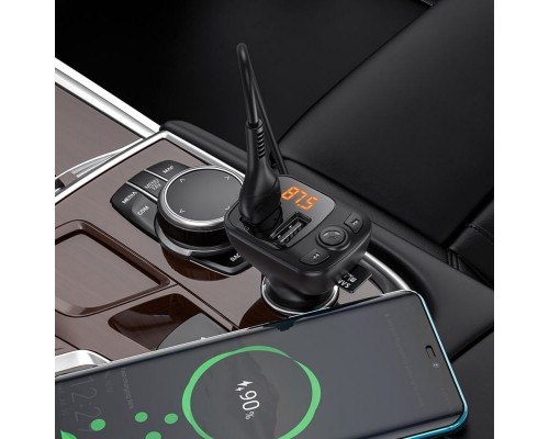 АЗП з FM-модулятором BOROFONE BC41 Eminency QC3.0 Car BT FM transmitter Black