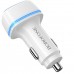 Автомобільний зарядний пристрій BOROFONE BZ14 Max dual port ambient light car charger White