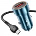 Автомобільний зарядний пристрій HOCO Z46 Blue shield single port QC3.0 car charger set(Micro) Sapphire Blue