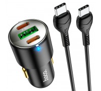 Автомобільний зарядний пристрій HOCO NZ6 PD45W 3-port(2C1A) car charger set(Type-C to Type-C) Black