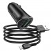 Автомобільний зарядний пристрій HOCO Z39 Farsighted dual port QC3.0 Car charger set(iP) Black