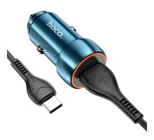 Автомобільний зарядний пристрій HOCO Z46 Blue shield single port QC3.0 car charger set(Type-C) Sapphire Blue
