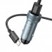Автомобільний зарядний пристрій HOCO Z49A Level single port QC3.0 car charger set(Type-C) Metal Gray