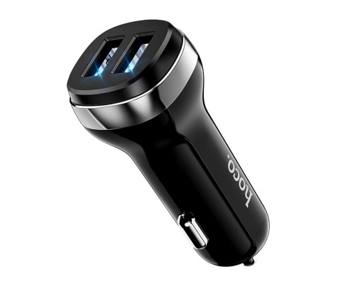 Автомобільний зарядний пристрій HOCO Z40 Superior dual port car charger Black