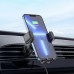 Тримач для мобільного HOCO HW1 Pro wireless fast charge car holder(air outlet) Black