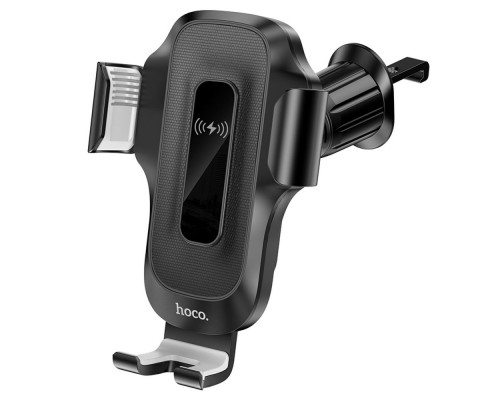 Тримач для мобільного HOCO HW2 Wise automatic induction wireless fast charging car holder(air outlet) Black