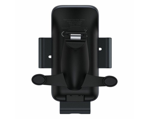 Тримач для мобiльного Baseus Smart Solar Power Wireless Car Mount Electric Holder Black