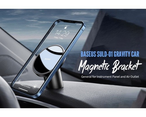 Тримач для мобiльного Baseus Magnetic Car Mount (For Dashboards and Air Outlets) Black