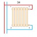 Дизайнерский радиатор PS Style 1 H-1800 мм, L-441 мм Betatherm с боковым подключением