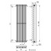 Радиатор дизайнерский Metrum 1 H-1800 мм, L-465 мм Betatherm с нижним подключением
