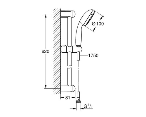 Душевой гарнитур Grohe New Tempesta 100 27924001