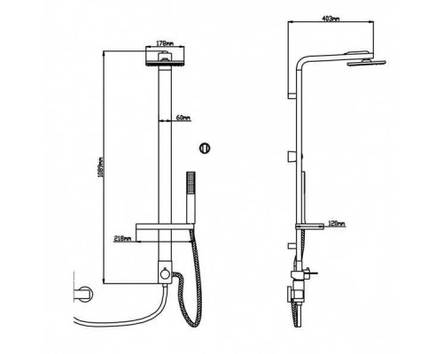 Душевая система Qtap 1103 CRM