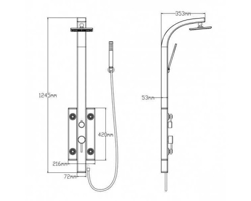 Душевая система Qtap 1102 WHI