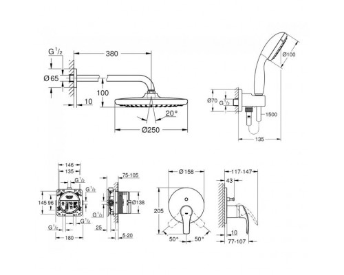 Душевая система Grohe Grohtherm SmartControl 26416SC3