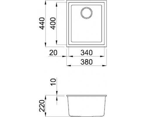 Кухонная мойка ELLECI Q 100 under top avena 51