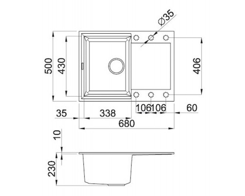 Кухонная мойка ELLECI EASY 135 titanium 73