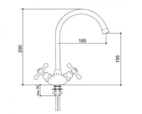 Кухонный смеситель ELLECI Elba chromato