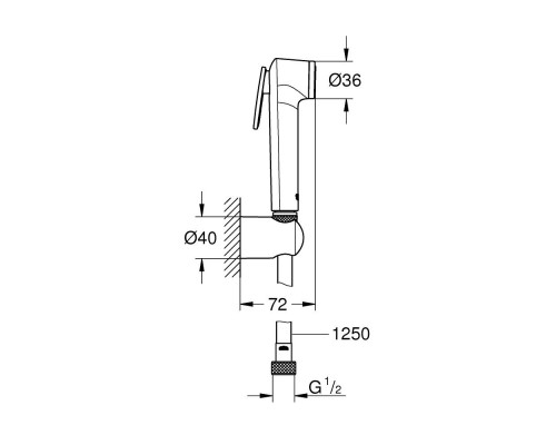Гігієнічний душ Grohe Tempesta-F Trigger Spray 30 (26356IL0) біла лійка