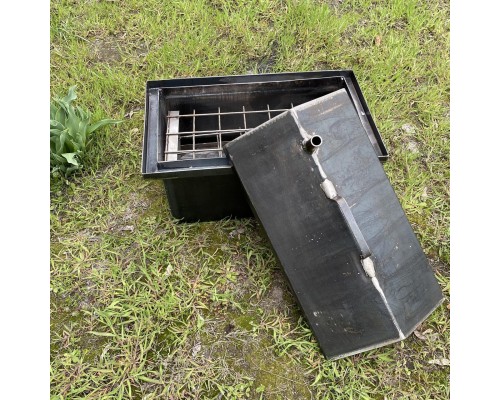 Коптильня з гідрозатвором 52х30х33.5см 2 рівня та піддон 2мм