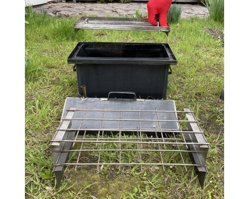 Коптильня з гідрозатвором 52х30х33.5см 2 рівня та піддон 2мм