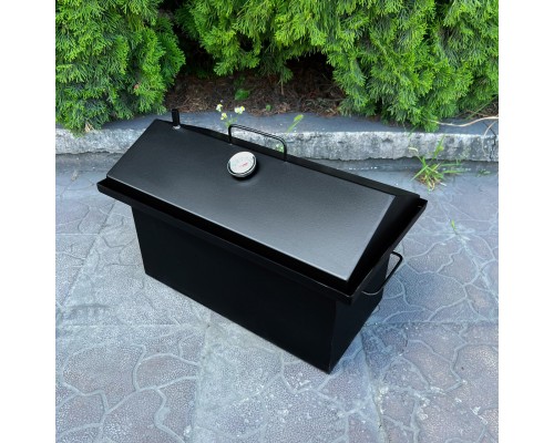 Коптильня з гідрозатвором та термометром 496х276х303 2мм (KOP-ST2-27L-T)