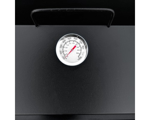 Коптильня з гідрозатвором та термометром 496х276х303 2мм (KOP-ST2-27L-T)