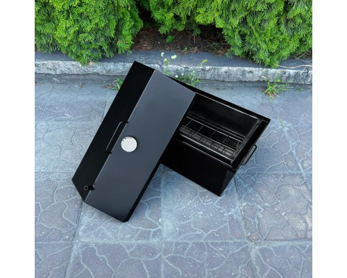 Коптильня з гідрозатвором та термометром 496х276х303 2мм (KOP-ST2-27L-T)