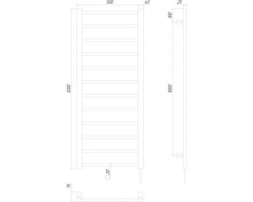 Полотенцесушитель KOSSER Лофт 1200х500 EL