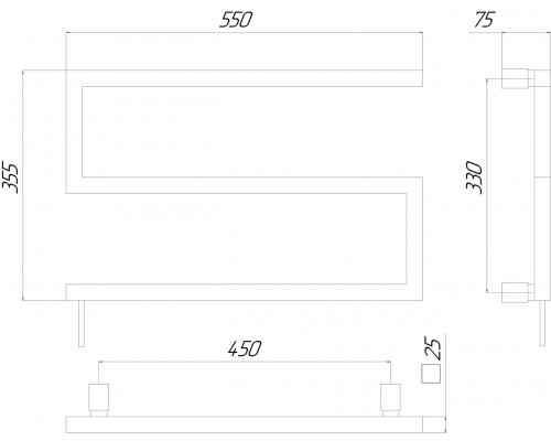 Сушарка для рушників KOSSER Зета 350х550 ER тайм. Білий