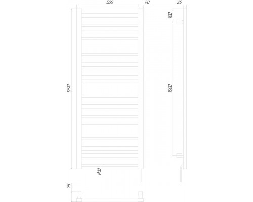 Полотенцесушитель KOSSER Степ 1200х500 EL