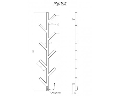 Сушарка для рушників KOSSER Цедро 1200х255 ERL тайм. чорный