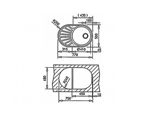 Кухонна мийка Teka DR 77 1B 1D (40127303) нержавіюча сталь накладна овальна