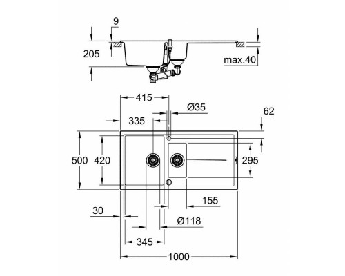 Кухонная мойка Grohe Sink K400 31642AT0