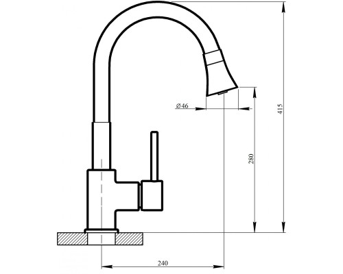 Смеситель Qtap Spring CRR 007F-1