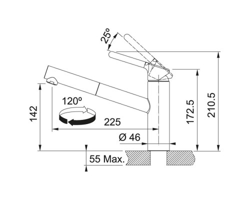 Смеситель Franke Orbit Pull Out (115.0623.055)