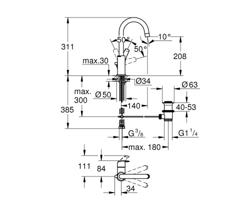 Кухонный смеситель Grohe Eurosmart 23537002 L-Size