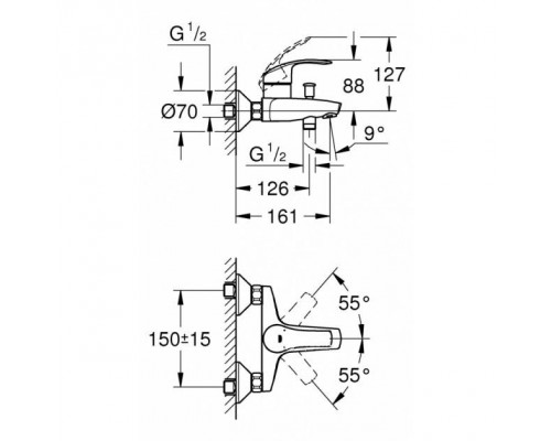 Набор смесителей Grohe Eurosmart 123246M M-Size