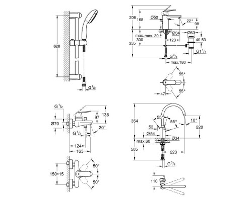 Набор смесителей Grohe Eurosmart M-Size (126115MK)