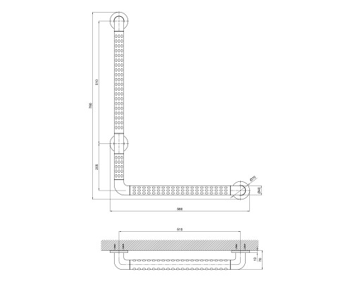 Поручень універсальний Qtap Freedom 700х500 White QT2291CZ6003W