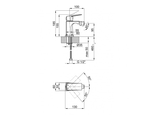 Смеситель для биде Qtap Lodenice 2030101C (QTLOD2030101C)