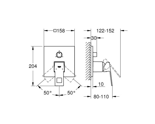 Змішувач Grohe Eurocube 24094000 (зовнішня частина)