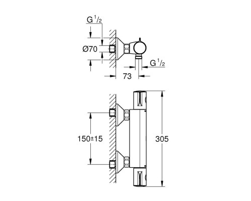 Смеситель Grohe Grohtherm 800 34558000