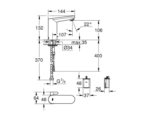 Смеситель для раковины Grohe Eurosmart Cosmopolitan 36327001