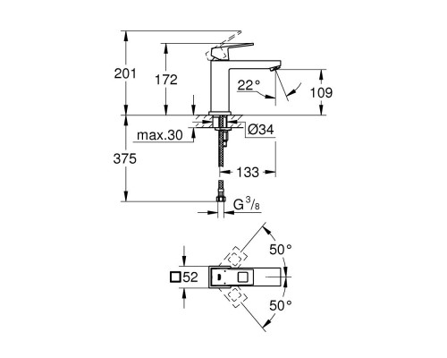 Смеситель для раковины Grohe Eurocube 23446000
