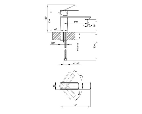 Смеситель для раковины Qtap Lodenice 1031102C (QTLOD1031102C)