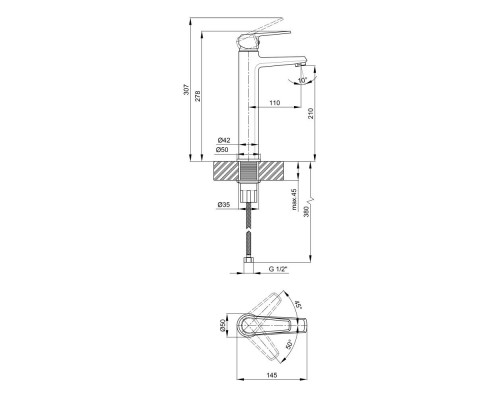 Смеситель для раковины Qtap Olsava 1012H107C (QTOLS1012H107C)